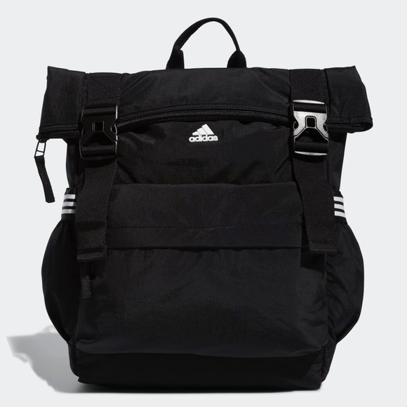 adidas Other - EUC Unisex Adidas Yola Roll-Top Nylo Backpack In Black & White